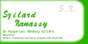 szilard nanassy business card